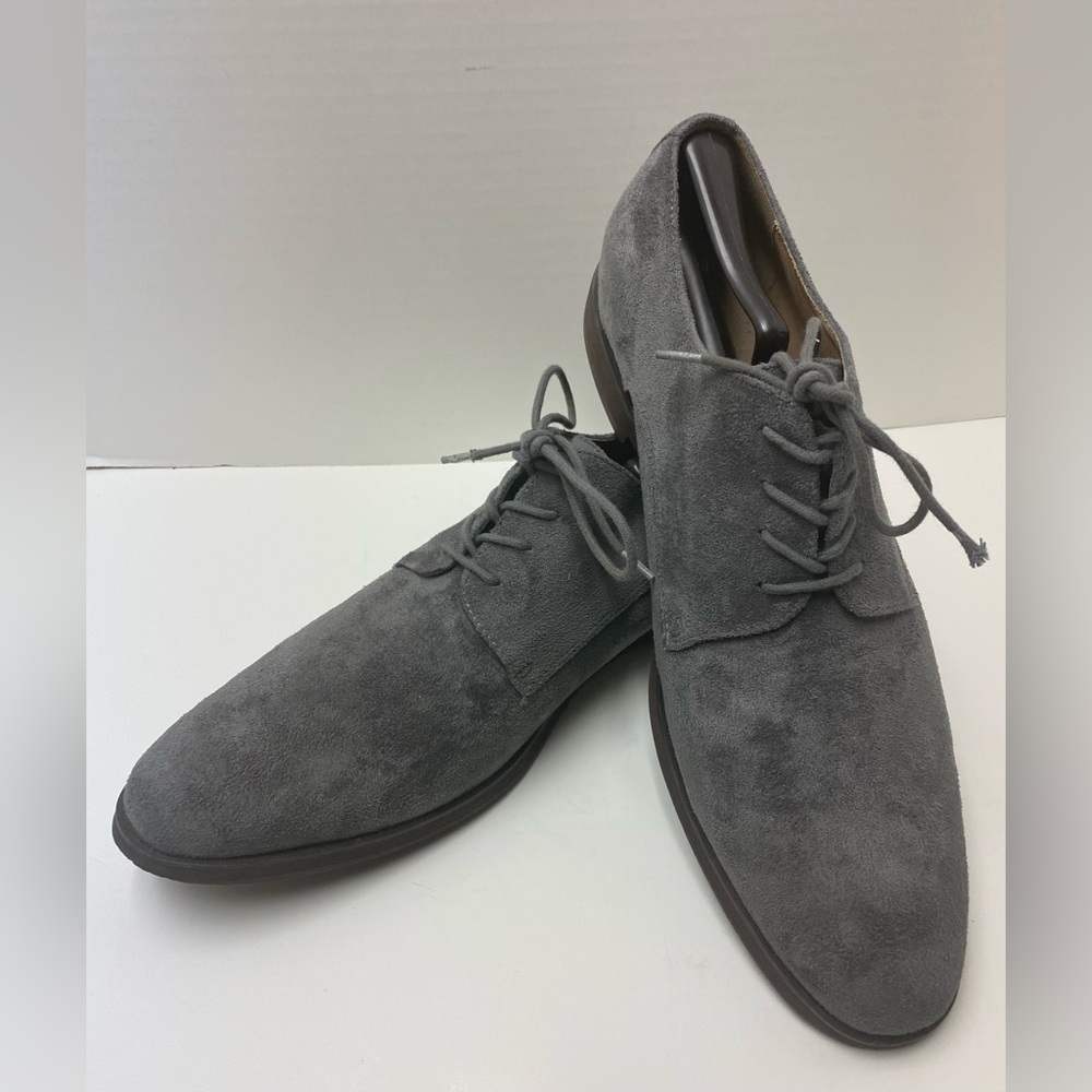 Madden Men Viktor Suede Plain Toe Oxford Gray Casual Dress Shoes Size 12
